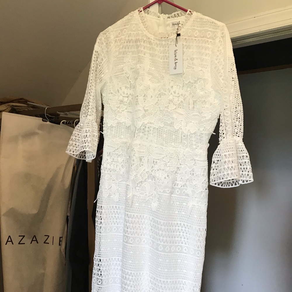 Wren and Ivory Pricilla lace midi dress